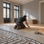 Parkettverlegung über Fußbodenheizung im Wiener Altbau